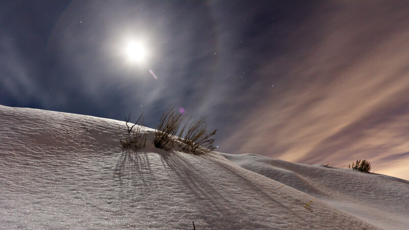Snow-covered Dune at Night