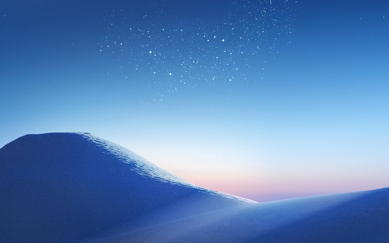 Snow-covered Dunes — Blue, Serene, Night