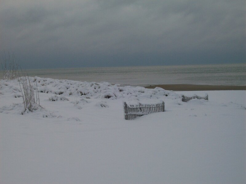 Snow-covered Dunes — White, Dreary