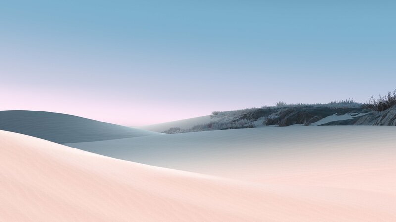 Snow-covered Dunes — White, Serene, Sunset