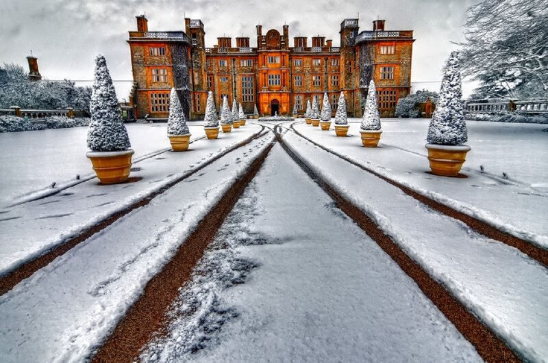 Snow-covered Estate — White