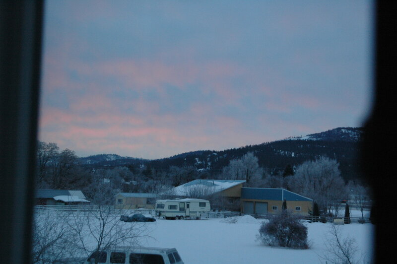 Snow-covered Farm at Dusk — Blue, Serene