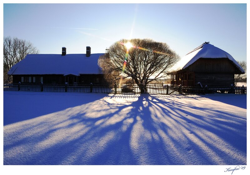 Snow-covered Farmhouses