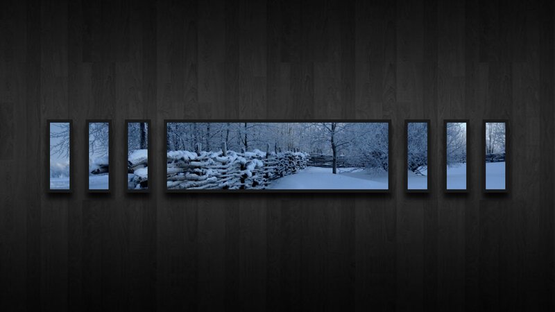 Snow-covered Fence — Blue, Cold
