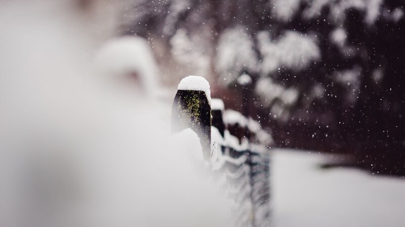 Snow-covered Fence Post — White, Calm