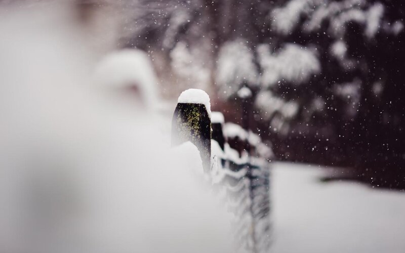 Snow-covered Fence Post — White