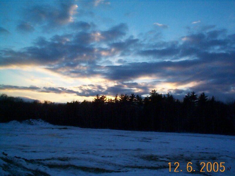 Snow-covered Field at Dusk — Blue, Serene, Winter