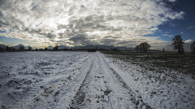 Snow-covered Field Path — White, Dramatic