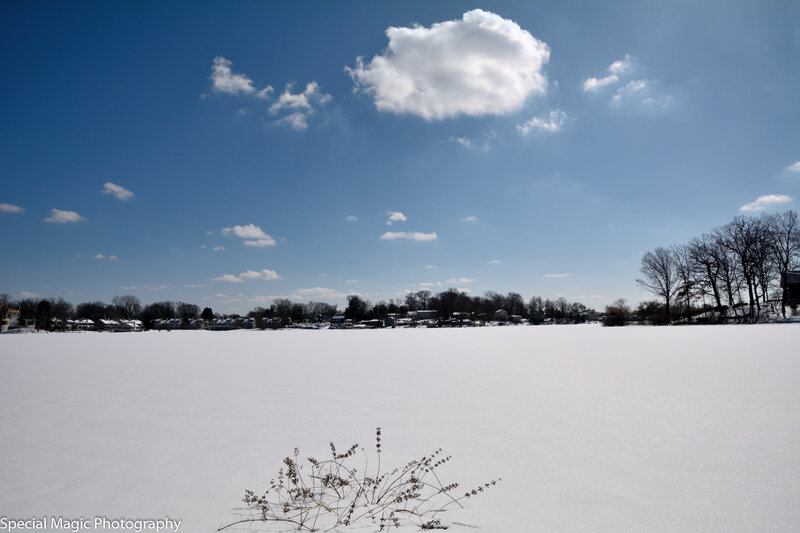 Snow-covered Field — White, Serene, Winter, Photograph, Clouds