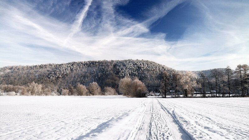 Snow-covered Field — White, Serene, Winter