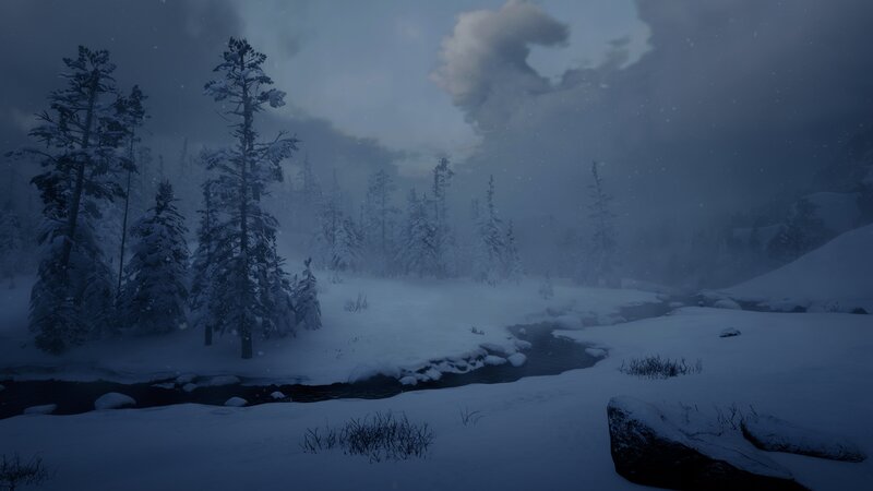 Snow-covered Forest — Blue, Cold, Misty, Winter, 3d Render