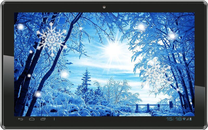Snow-covered Forest — Blue, Serene, Winter, Digital Art, Trees, Sun