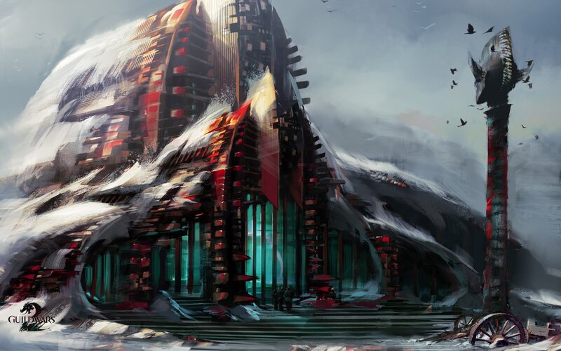 snow-covered fortress concept art