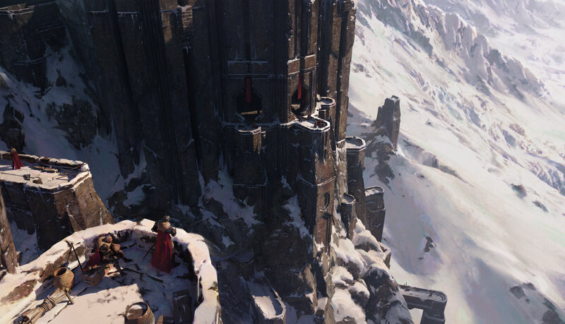 Snow-covered Fortress — Gray, Dramatic