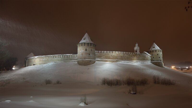 Snow-covered Fortress — White