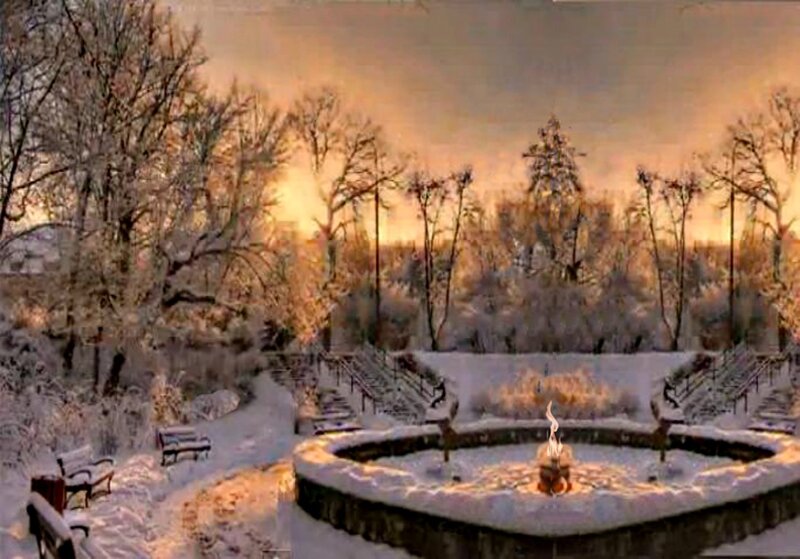 Snow-covered Fountain