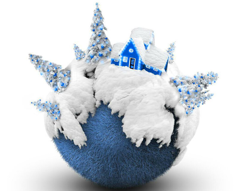 Snow-covered Globe