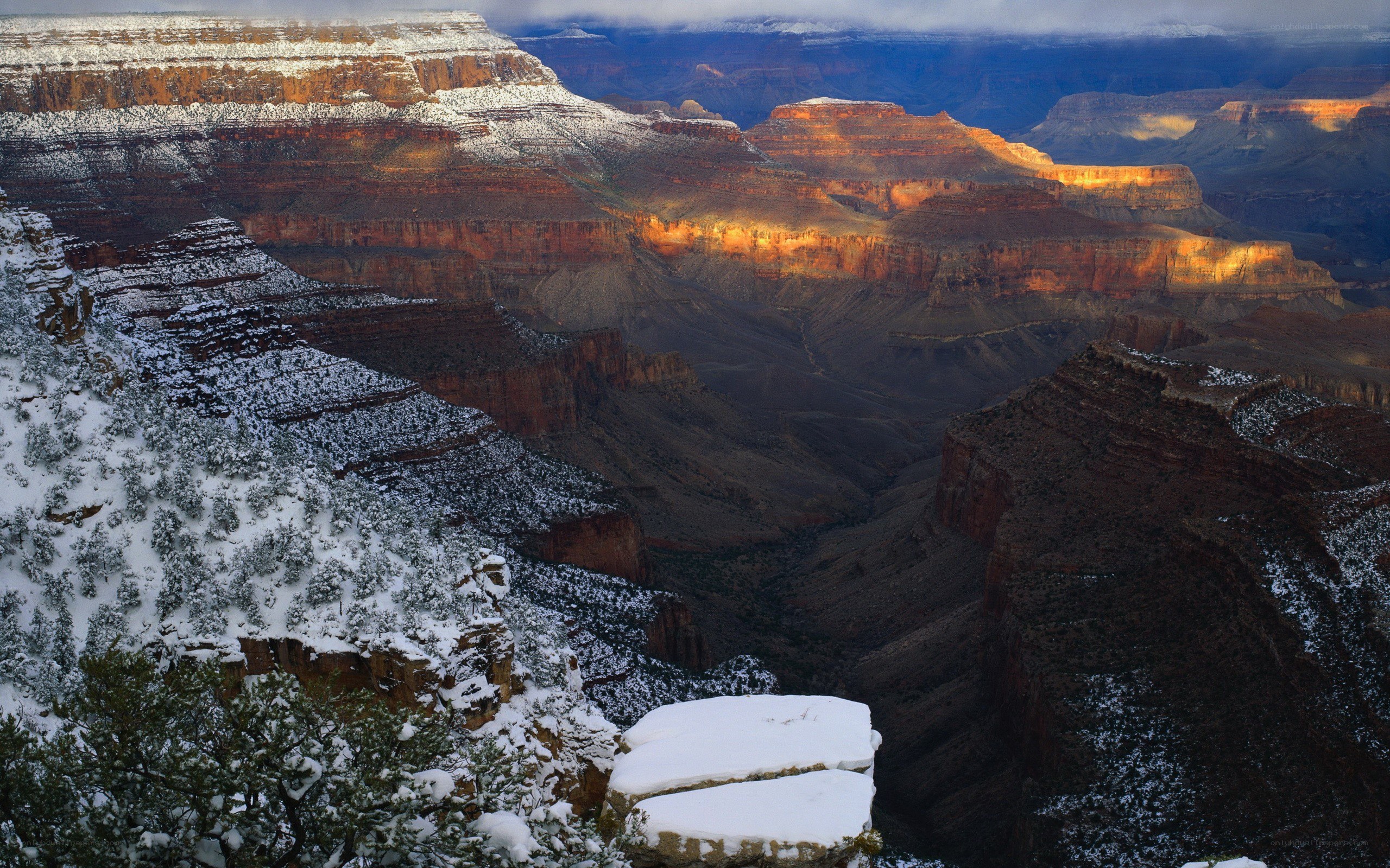 Snow-covered Grand Canyon