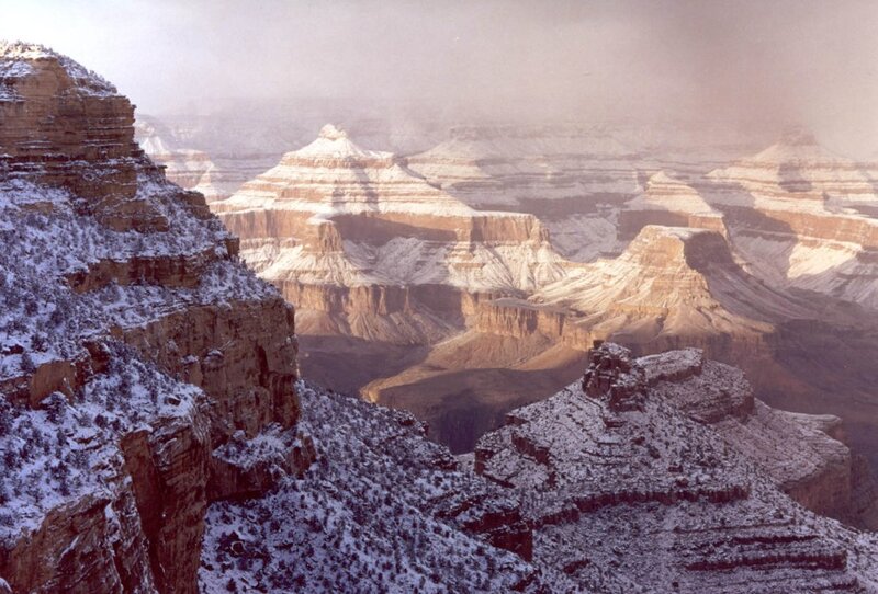 Snow-covered Grand Canyon
