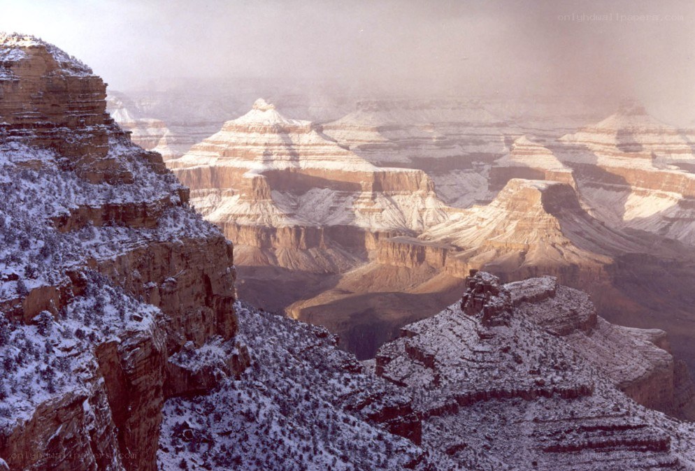 Snow-covered Grand Canyon