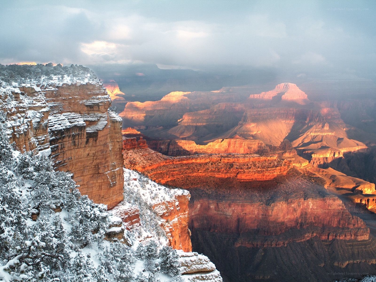 snow-covered grand canyon