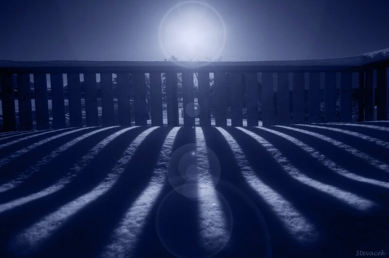 Snow-covered Ground with Shadows