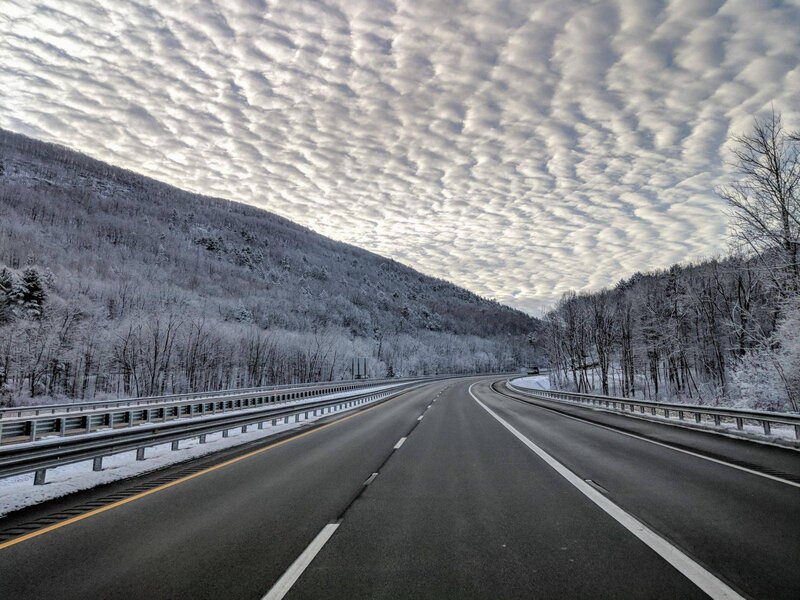 Snow-covered Highway — Gray
