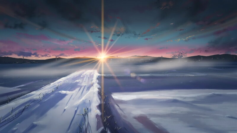 Snow-covered Hill at Sunrise — Purple