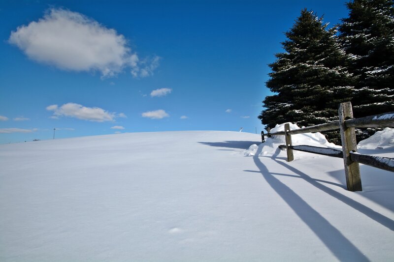 Snow-covered Hill — Blue, Serene
