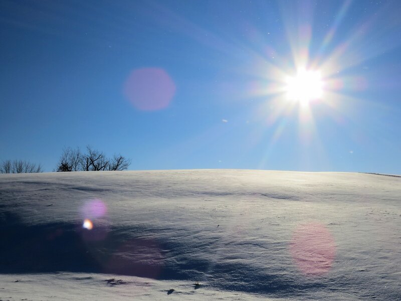 Snow-covered Hill — Blue