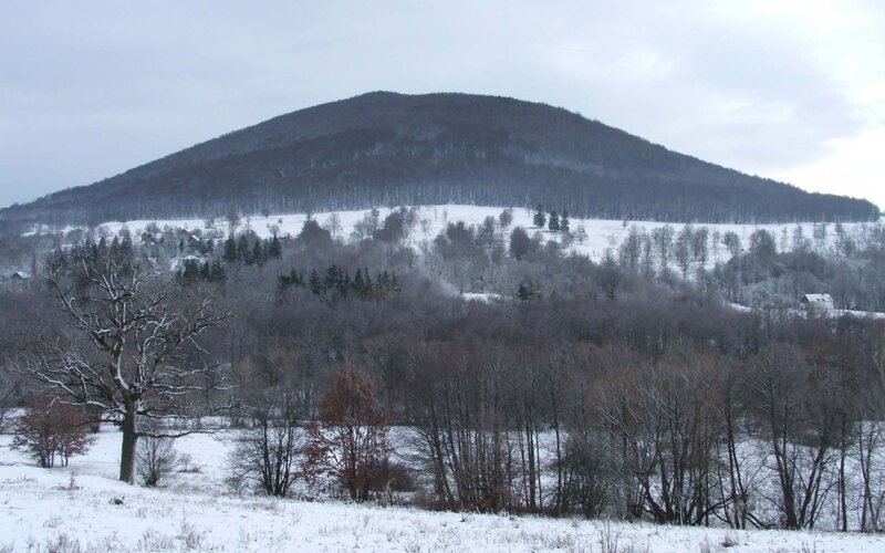 snow-covered hill in winter