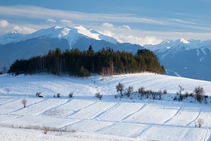 Snow-covered Hills and Mountains
