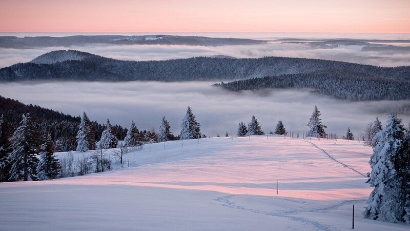 Snow-covered Hills at Dawn — White