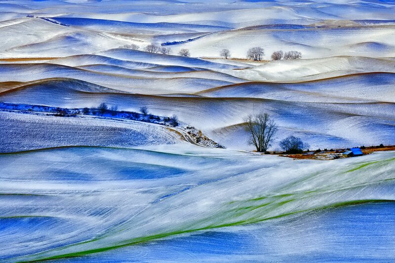 Snow-covered Hills — Blue