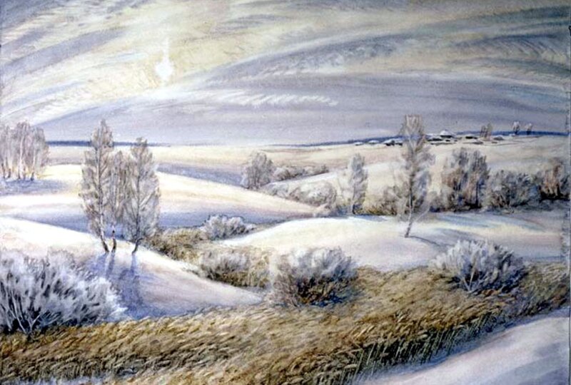 Snow-covered Hills Landscape