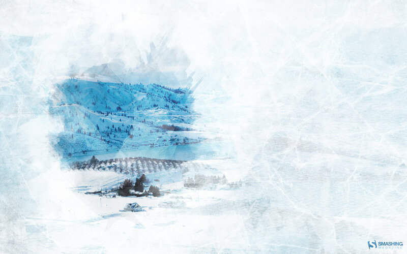 Snow-covered Hills Landscape — White, Cold