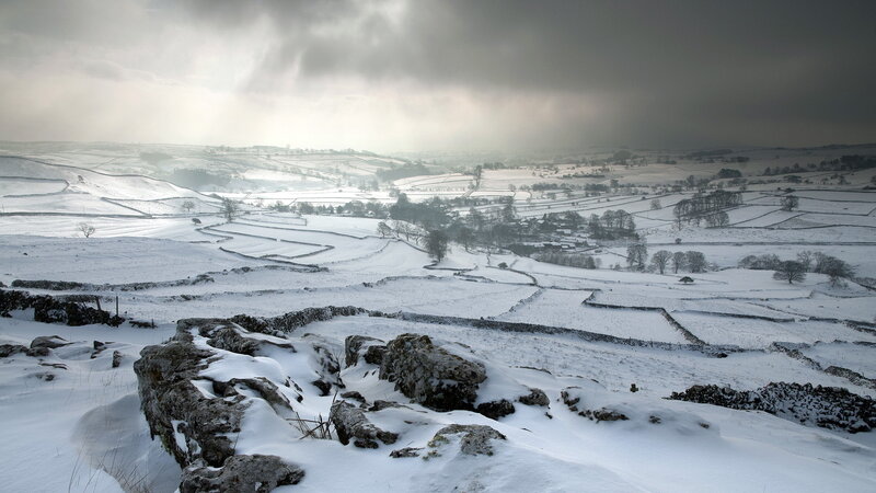 Snow-covered Hills Landscape — White, Dramatic
