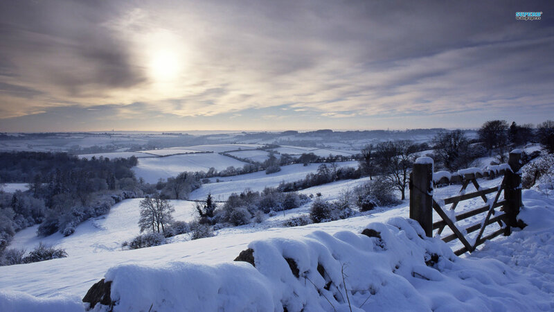 Snow-covered Hills Landscape — White