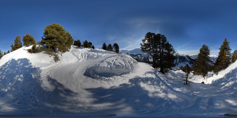Snow-covered Hillside — Blue, Serene, Winter, Photograph
