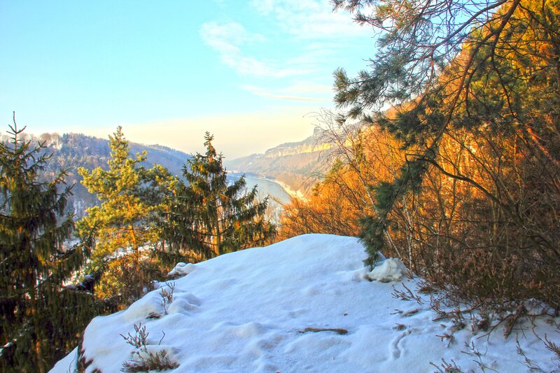 Snow-covered Hillside View