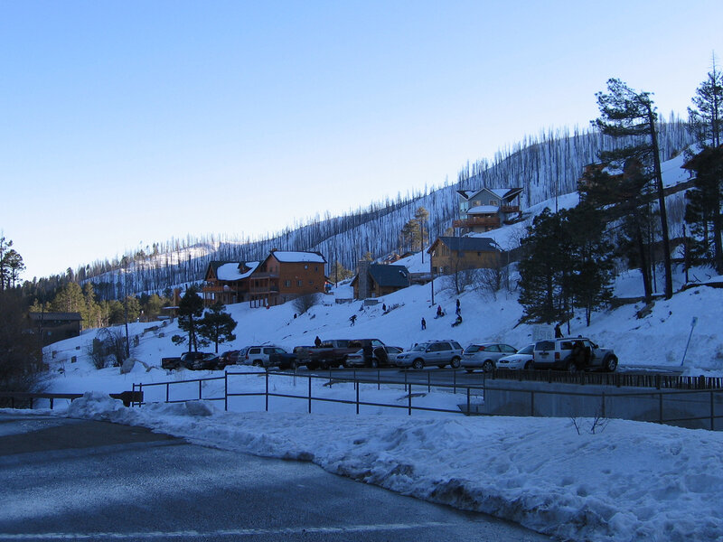 Snow-covered Hillside Village