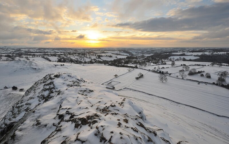 Snow-covered Hillside — White, Serene, Winter, Photograph, Fields