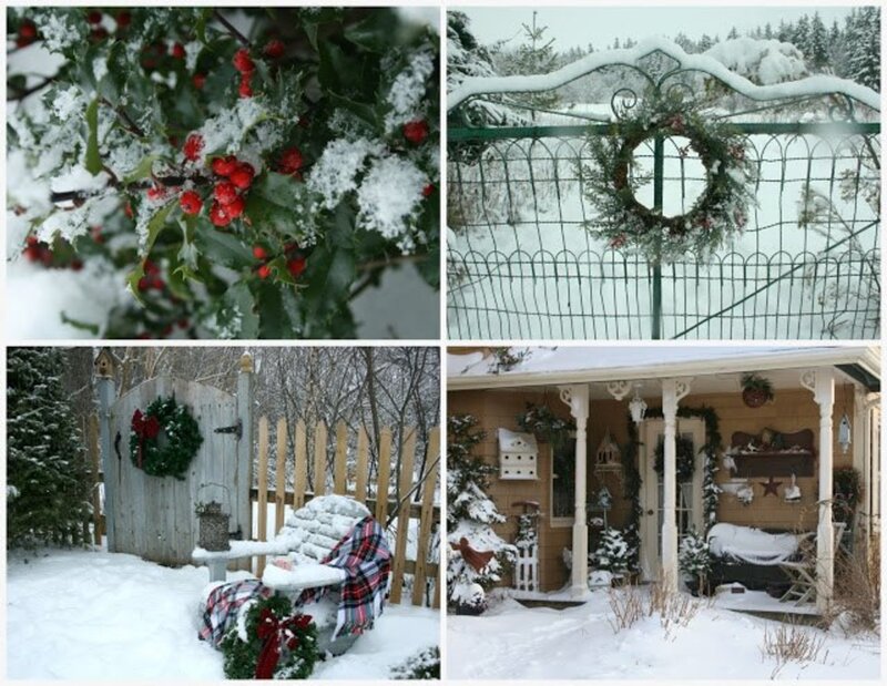 Snow-covered Holiday Decorations