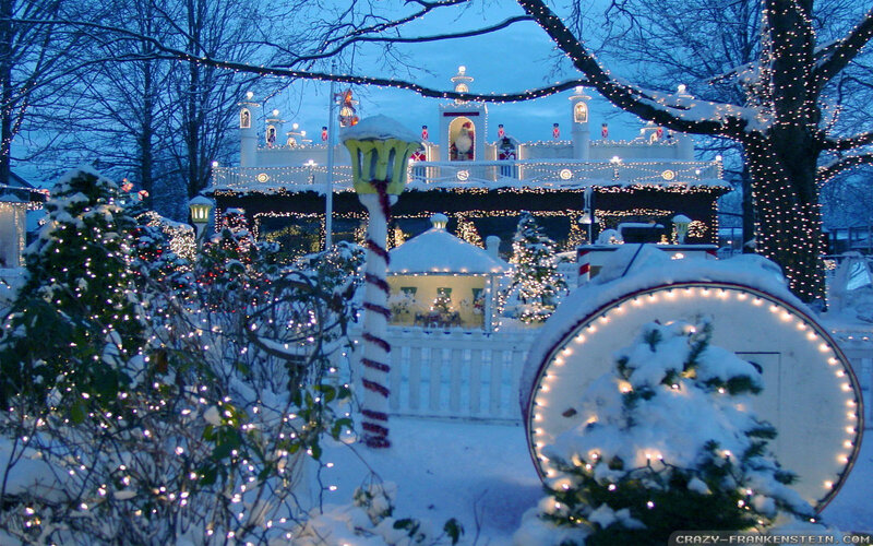 Snow-covered Holiday Display