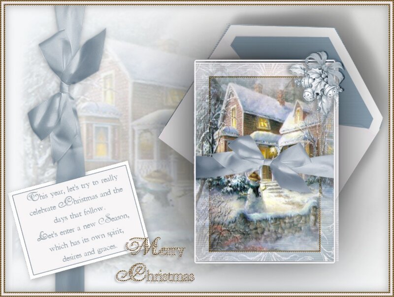 Snow-covered House Card