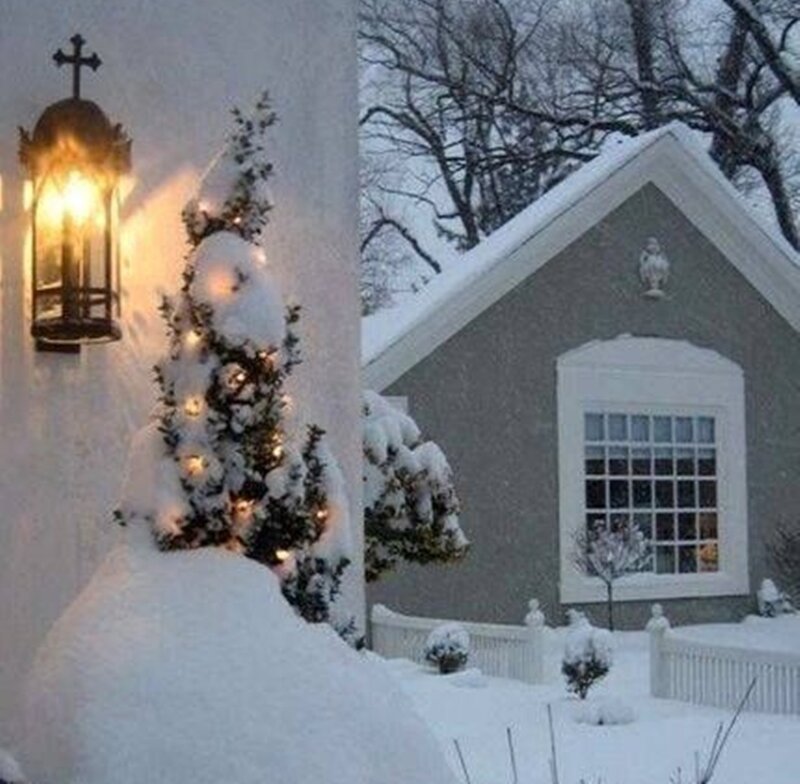 Snow-covered House Exterior