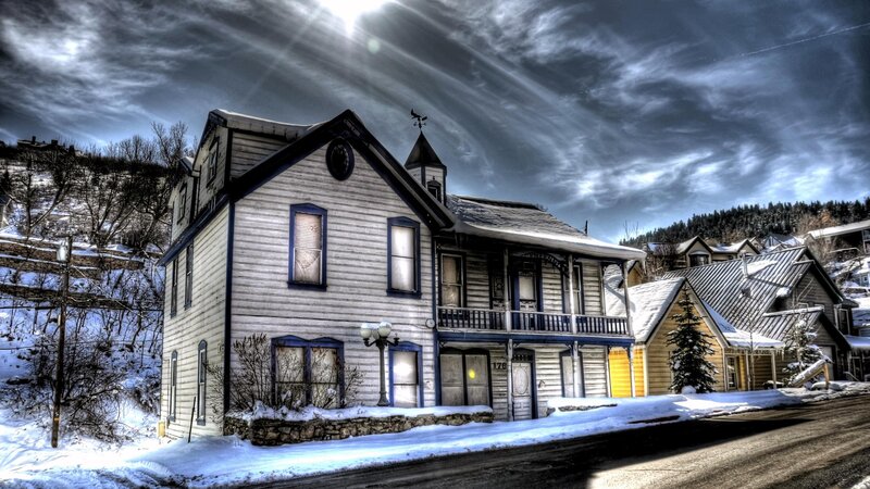 Snow-covered House in Winter — White, Dramatic, Photograph, Snow