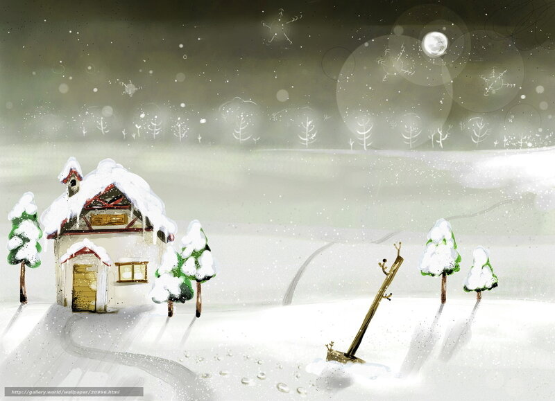 Snow-covered House in Winter — White, Serene