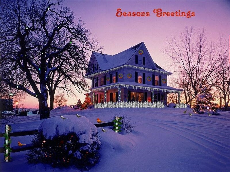Snow-covered House — Purple