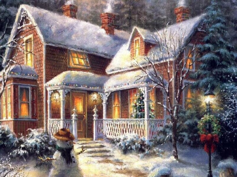 Snow-covered House — White, Cozy
